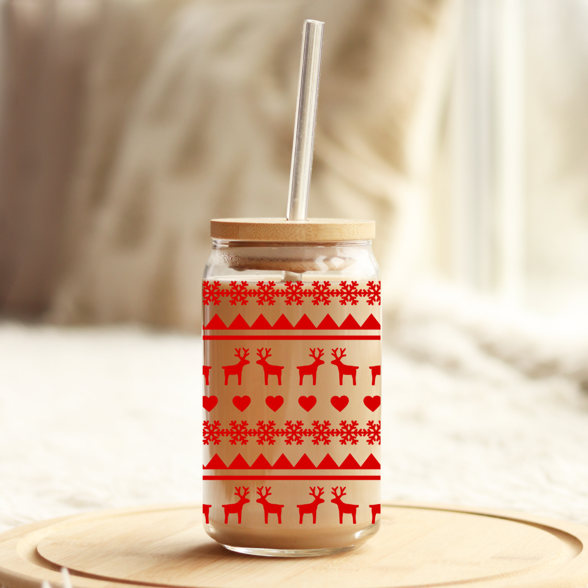 Knitted Christmas Cup – 16oz Beer Can Glass