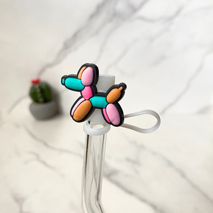 Balloon Dog Straw Topper – Cute, Durable, BPA-Free Silicone