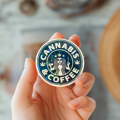 Cannabis Coffee Sticker – Fun & Functional Design | Joyfulpeel