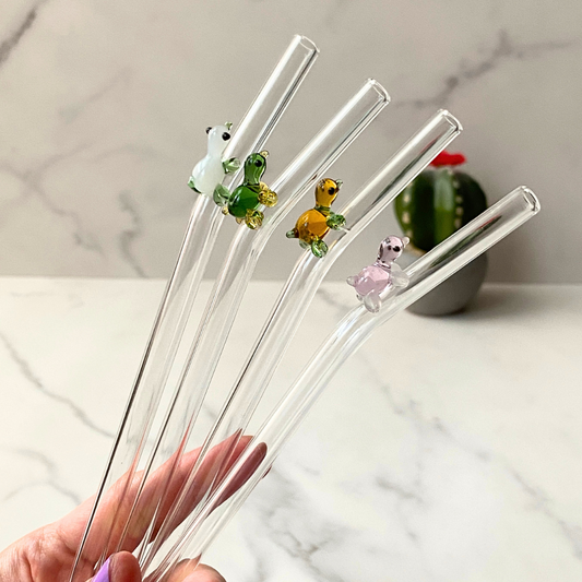 Turtle Glass Straw