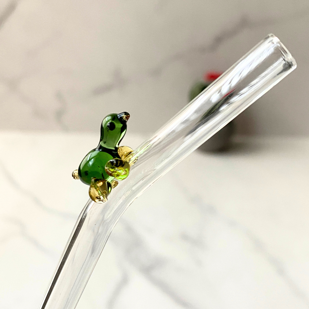 Turtle Glass Straw
