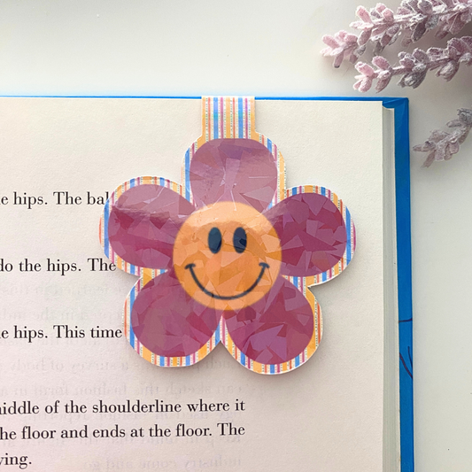 Happy Flower Bookmark – Handmade, Glossy Finish | Joyfulpeel