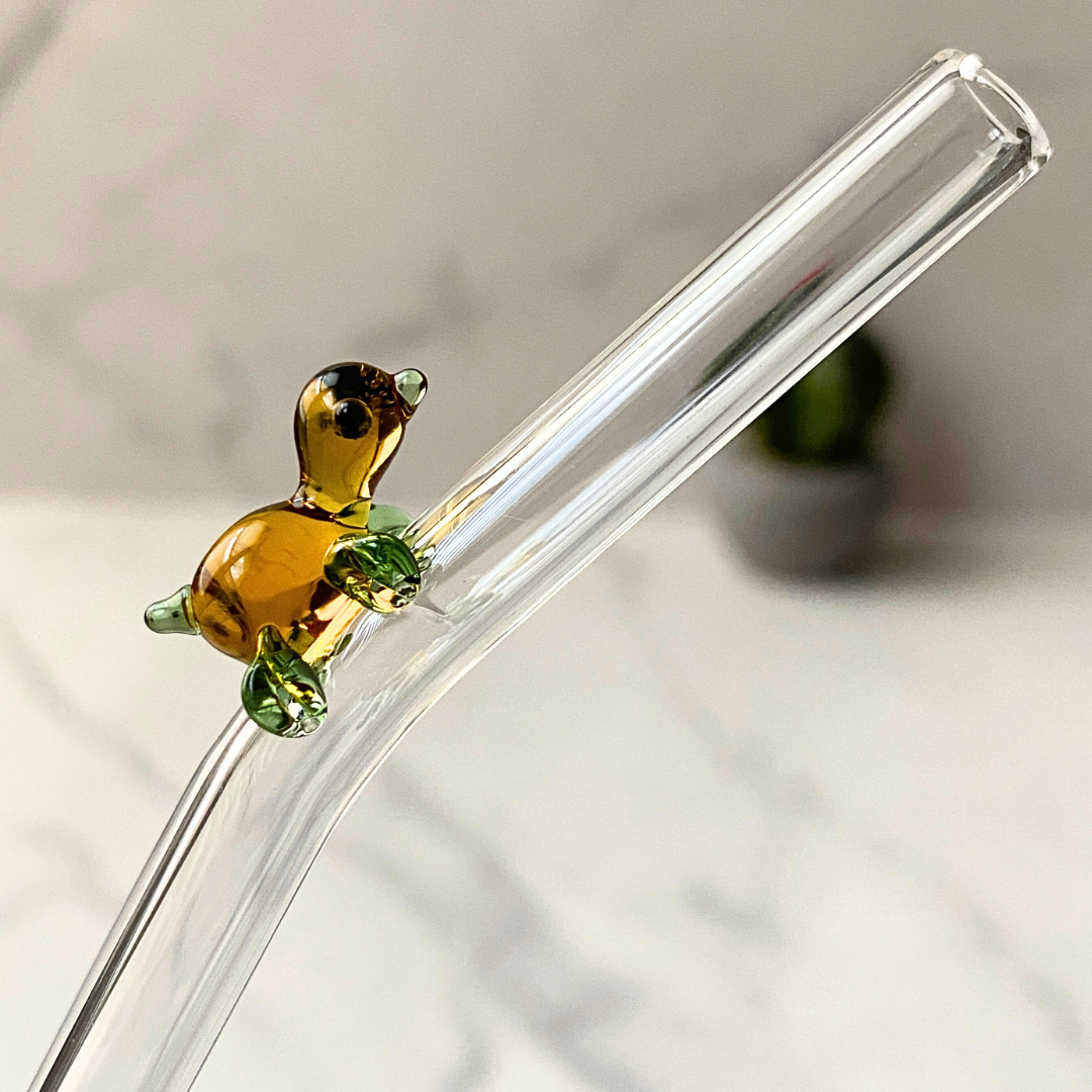 Turtle Glass Straw