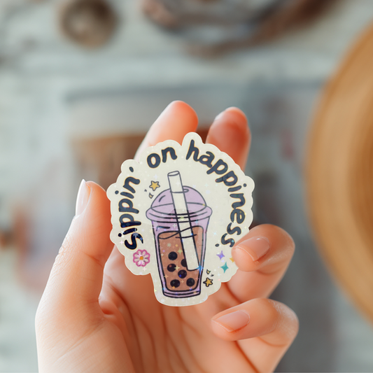 Sippin' on happiness Sticker