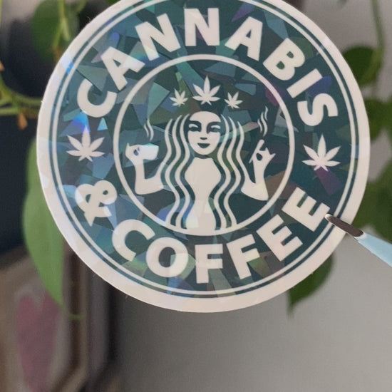 Cannabis Coffee Sticker – Fun & Functional Design | Joyfulpeel