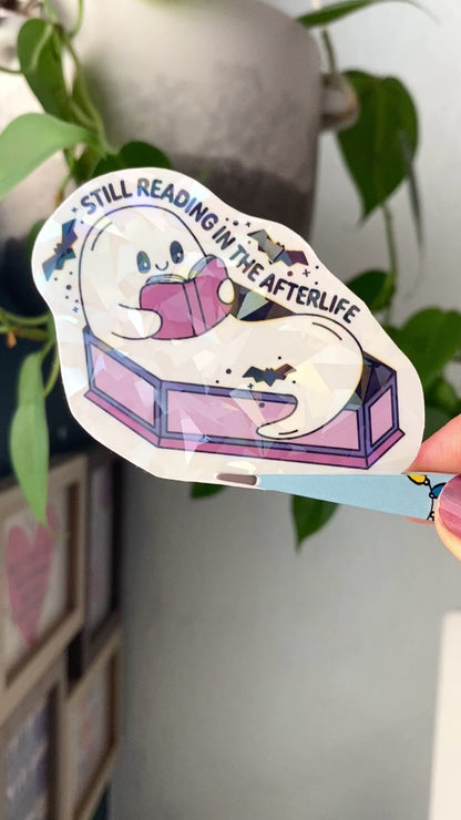 Reading in the Afterlife Sticker