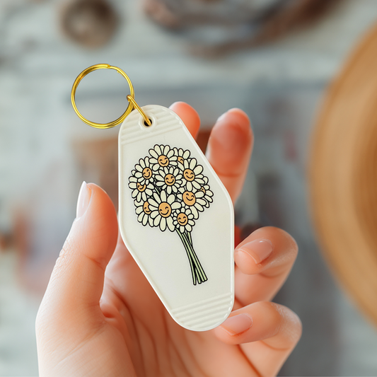 Happy Flower Keychain - Customizable & Stylish Accessory